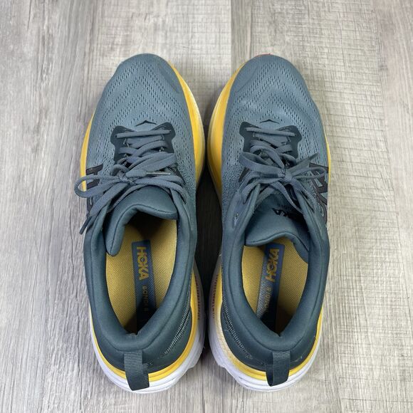 HOKA One One Men's Bondi 8 Goblin Blue/Mountain Spring Athletics Size 12.5D K - Picture 6 of 10